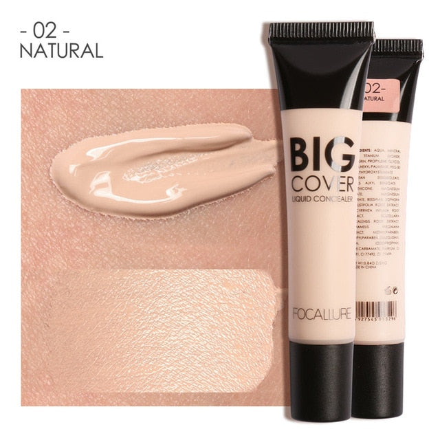 FOCALLURE Big Cover Liquid Concealer Moisturizing Oil-control Waterproof Contour Makeup Face Primer Face Cream