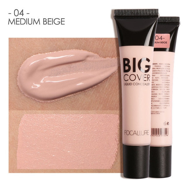 FOCALLURE Big Cover Liquid Concealer Moisturizing Oil-control Waterproof Contour Makeup Face Primer Face Cream